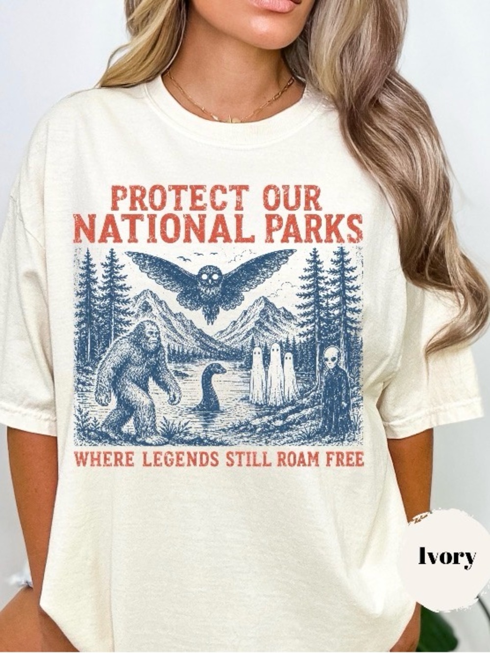 Protect Our National Parks Vintage Bigfoot Graphic Tee, Nature Lover T-Shirt